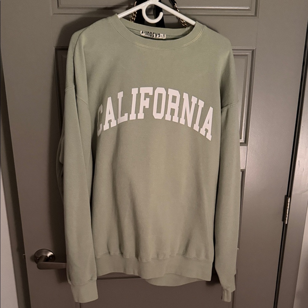 Audrey 3+1 Sage Green California Crew Neck Sweater